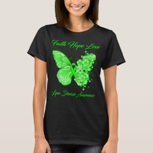 Butterfly Faith Hope Liebe Lyme Krankheit Bewussts T-Shirt