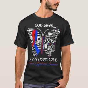 Butterfly Faith Hope Liebe Noonans Syndrom Awaren T-Shirt
