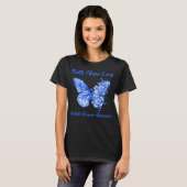 Butterfly Faith Hope Liebe Prostatakrebswarenes T-Shirt (Vorne ganz)