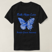 Butterfly Faith Hope Liebe Prostatakrebswarenes T-Shirt (Design vorne)