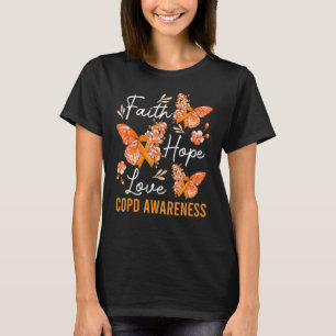 Butterfly Faith Hope Liebe Ribbon COPD Bewusstsein T-Shirt