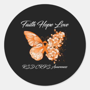 Butterfly Faith Hope Liebe Rsd Crps Bewusstsein 1 Runder Aufkleber