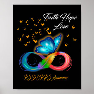 Butterfly Faith Hope Liebe Rsd Crps Bewusstsein Poster