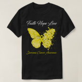 Butterfly Faith Hope Liebe Sarcoma Krebs Bewusstse T-Shirt (Design vorne)