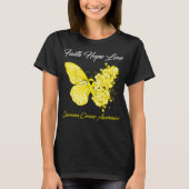 Butterfly Faith Hope Liebe Sarcoma Krebs Bewusstse T-Shirt (Vorderseite)