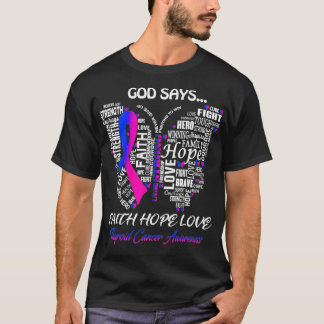 Butterfly Faith Hope Liebe Schilddrüsenkrebs Bewus T-Shirt