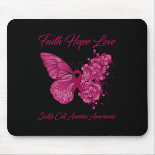Butterfly Faith Hope Liebe Sickle Cell Anämia Awar Mousepad