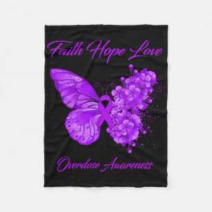 Butterfly Faith Hope Liebe Überdosierung Bewusstse Fleecedecke