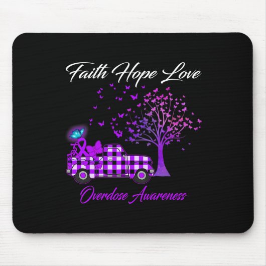 Butterfly Faith Hope Liebe Überdosierung Bewusstse Mousepad (Vorne)