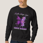 butterfly Faith Hope Love overdose awareness Wome Sweatshirt (Vorderseite)