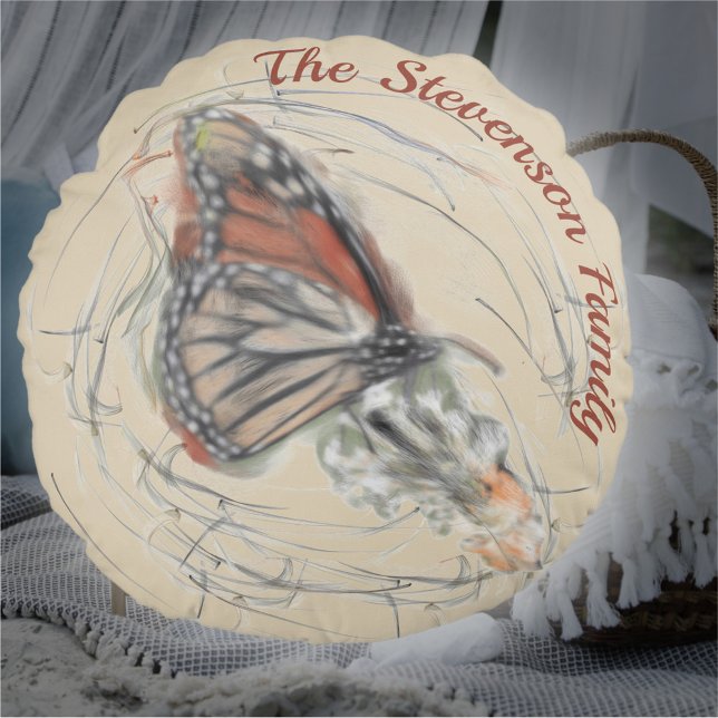 Butterfly Family Magie Rundes Kissen (Von Creator hochgeladen)