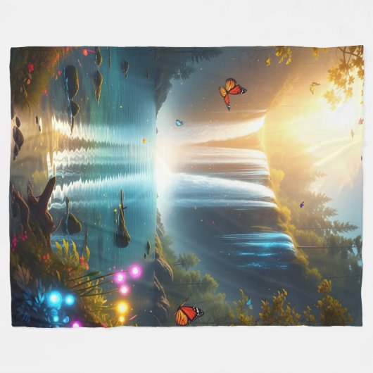 Butterfly Fantasy Dream Fleece Blanket (Vorderseite (Horizontal))