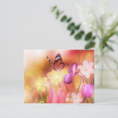 Butterfly Fantasy Garden Postkarte (Stehend Vorderseite)