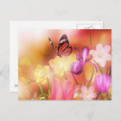 Butterfly Fantasy Garden Postkarte (Vorne/Hinten)