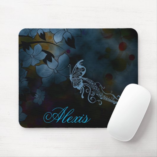 Butterfly Fantasy in Flight Mousepad (Mit Mouse)