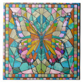 Butterfly - farbenfrohe Mosaikkunst Fliese (Vorderseite)