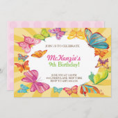Butterfly-farbige Geburtstagsparty Einladungen (Vorne/Hinten)