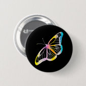 Butterfly-farbiger Monarchen-Regenbogen Zeichnend Button (Vorne & Hinten)