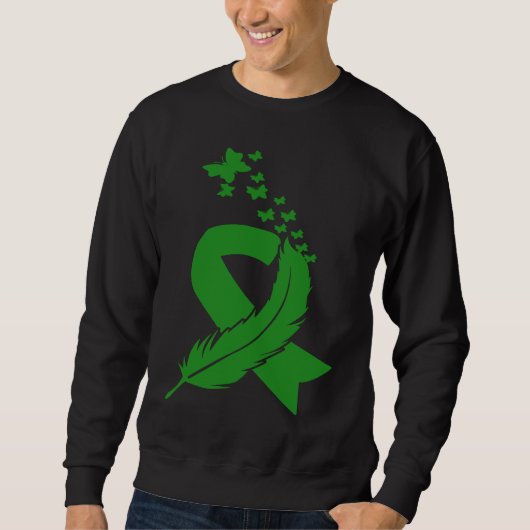 Butterfly Feather Ribbon Cerebral Palsy Mental Hea Sweatshirt (Vorderseite)
