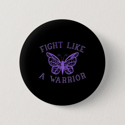 Butterfly Fibro Migraine Lupus Krieger Bewusstsein Button (Vorderseite)