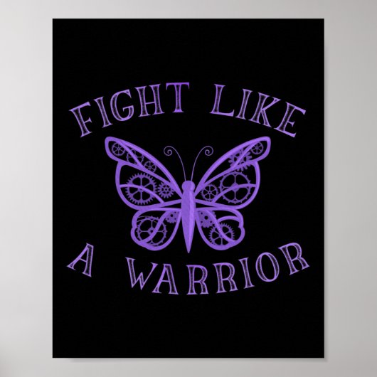 Butterfly Fibro Migraine Lupus Krieger Bewusstsein Poster (Vorne)