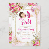 Butterfly Fiesta Mexican Pink Blume Babydusche Einladung (Vorne/Hinten)