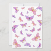 Butterfly First Birthday Einladung (Rückseite)