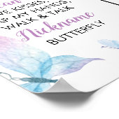 Butterfly First Birthday Foto Meilenstein Poster (Ecke)