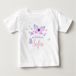 Butterfly First Birthday Girl 1. Rosa T - Shirt