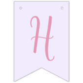 Butterfly First Birthday Girl 1st Pink Lila Wimpelkette (Zweite Fahne)