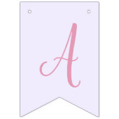 Butterfly First Birthday Girl 1st Pink Lila Wimpelkette (Dritte Fahne)