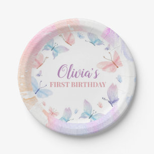 Butterfly First Birthday Girl Paper Teller