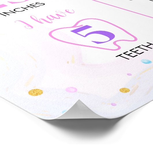 Butterfly First Birthday Milestone Poster (Ecke)