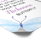 Butterfly First Birthday Milestone Poster (Ecke)
