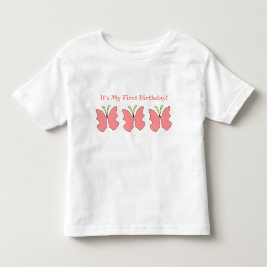 Butterfly First Birthday Party Kleinkind T-shirt (Vorderseite)