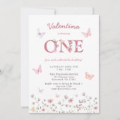 Butterfly First Geburtstag Einladung (Vorderseite)