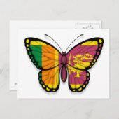 Butterfly-Flagge von Sri Lanka Postkarte (Vorne/Hinten)