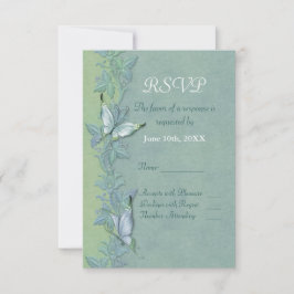 Butterfly Flight Floral Wedding RSVP Karte