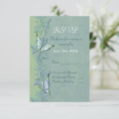 Butterfly Flight Floral Wedding RSVP Karte (Stehend Vorderseite)