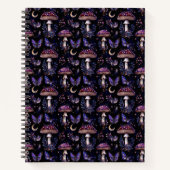 Butterfly, Floral and Mushroom Celestial Pattern Notizblock (Vorderseite)