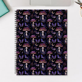 Butterfly, Floral and Mushroom Celestial Pattern Notizblock