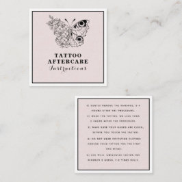 Butterfly Floral Auge Tattoo Aftercare Instruction Quadratische Visitenkarte