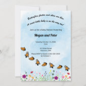 Butterfly Floral Baby Dusche Einladung (Vorderseite)