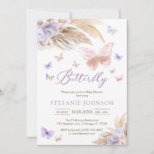 Butterfly Floral Baby Shower Invitation Einladung (Vorderseite)