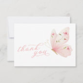 Butterfly Floral Baby Shower Thank You Card Dankeskarte (Vorderseite)