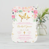 Butterfly Floral Bestätigung Einladung (Stehend Vorderseite)