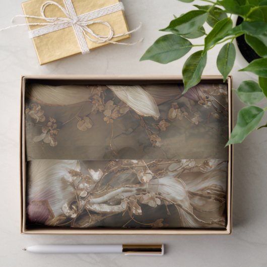 Butterfly & Floral, Botanical Oval Arrangement Seidenpapier (Geschenk)