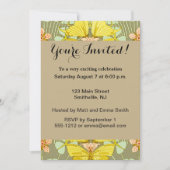 Butterfly Floral botanisch farbig Einladung (Vorderseite)