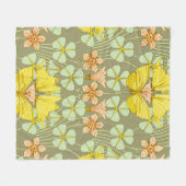 Butterfly Floral botanisch farbig Fleecedecke (Vorderseite (Horizontal))