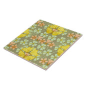 Butterfly Floral botanisch farbig Fliese (Seite)